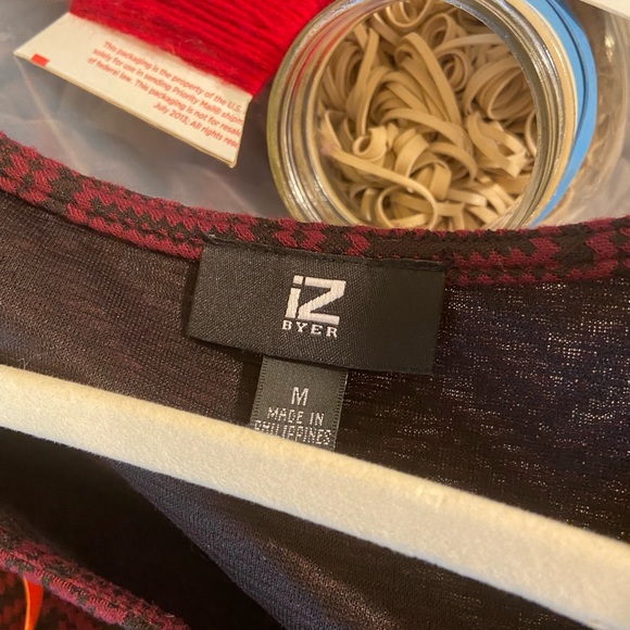 IZ Byer maroon black fit and flare a line dress - Picture 3 of 3